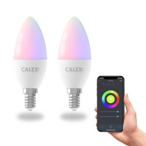 Calex Smart LED vela E14 B35 4.9W CCT RGB set de 2