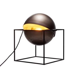 Carpyen Lámpara de mesa El Cubo, esférica, gris humo