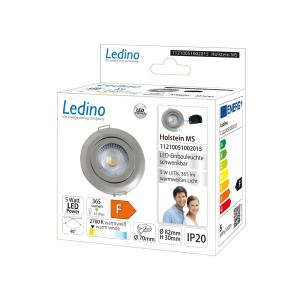 Ledino Lámpara empotrable LED Holstein MS, IP20 40°, acero