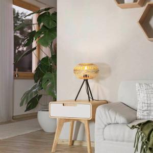 EGLO Amsfield 1 lámpara de mesa de madera, trípode