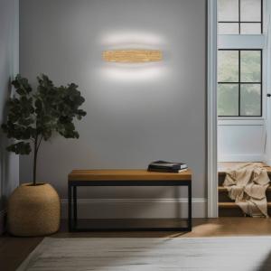 Quitani Aplique de pared LED Persida, roble, 48 cm