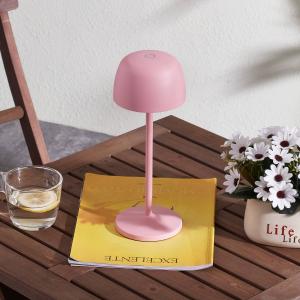Lindby Lámpara de mesa LED recargable Arietty, rosa