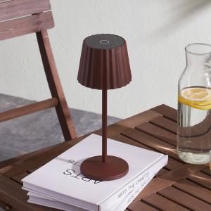 Lindby Esali de mesa LED con batería marrón rojizo