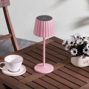 Lindby Lámpara de mesa LED recargable Esali, rosa