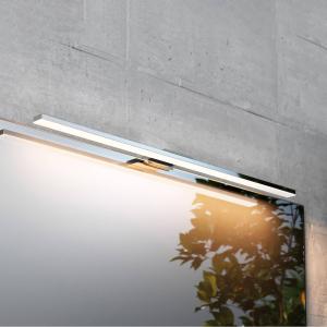 MCJ Lámpara de espejo LED Triga IP44, cromo, 60cm, 3.000K
