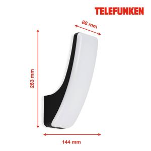 Telefunken Aplique LED de exterior Gent 1.800lm 4.000K negro