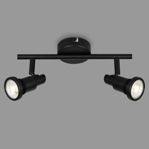 Briloner Foco techo LED Flamo IP44 2 luces ajustable negro