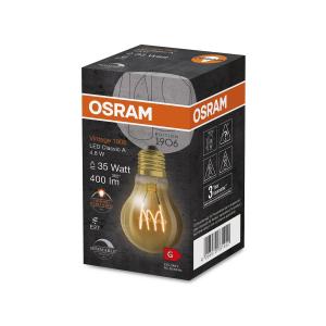 OSRAM vintage 1906 Classic A LED E27 4,8W oro dim