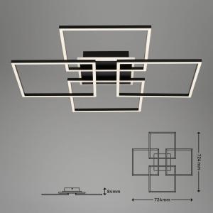 Briloner Plafón LED Frame S, 72,4x72,4 cm, negro