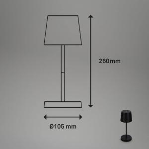 Briloner Piha Lámpara de mesa LED con batería recargable, n…