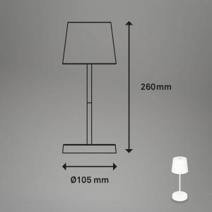 Briloner Piha Lámpara de mesa LED con batería recargable, b…