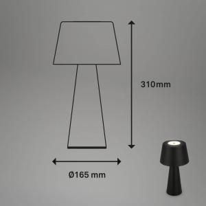 Briloner Lámpara de mesa LED Kihi batería recargable, negro…
