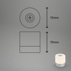 Briloner Lámpara de mesa LED Smal, batería recargable, 2.70…