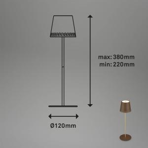 Briloner Lámpara de mesa LED Kiki batería 3.000K marrón/oro…