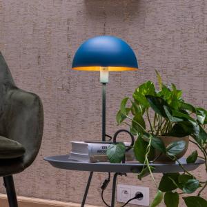 Lucide Lámpara de mesa de acero Siemon, Ø 25 cm, azul