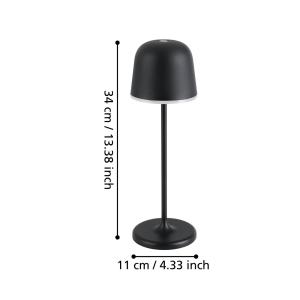 EGLO Lámpara de mesa LED Mannera con batería, negro