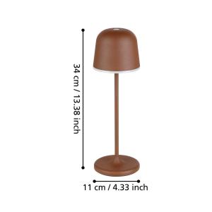 EGLO Lámpara de mesa LED Mannera batería, marrón rojizo