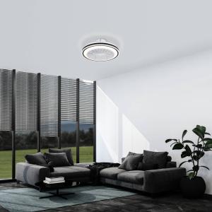 EGLO Ventilador de techo Almeria LED CCT, blanco/negro