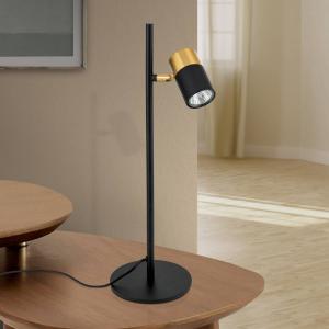 ORION Lámpara de mesa Kevin, foco giratorio negro/oro
