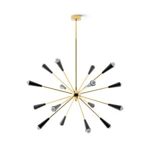 Stilnovo Sputnik lámpara colgante LED, oro/negro