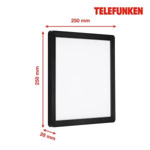 Telefunken Aplique LED de exterior Nizza, 25x25cm, negro