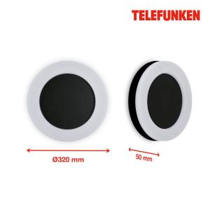 Telefunken Rixi aplique LED de exterior, negro