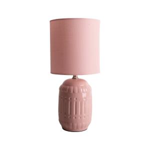 Näve Lámpara mesa Erida, cerámica y tejido, rosa oscuro