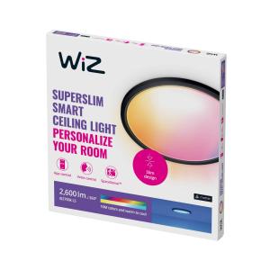 WiZ SuperSlim Plafón LED RGBW Ø42cm negro
