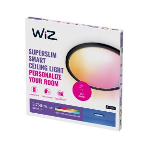 WiZ SuperSlim Plafón LED RGBW Ø54cm negro