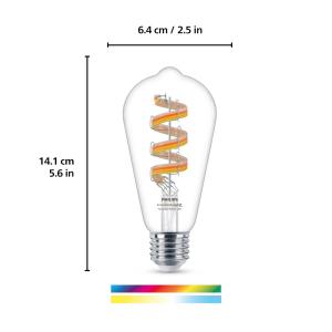 WiZ ST64 bombilla LED filamento WiFi E27 6,3W RGBW