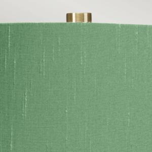 Elstead Lámpara de mesa textil Isla latón envejecido/verde