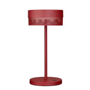 HELL Lámpara de mesa LED Mesh batería 30 cm rojo indio
