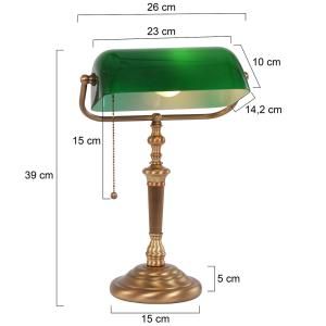 Steinhauer Lámpara de mesa Ancilla vidrio, bronce/verde