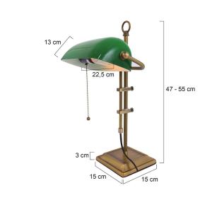 Steinhauer Lámpara de mesa Ancilla, ajustable bronce/verde