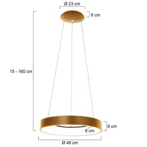 Steinhauer Lámpara colgante LED Ringlede, Ø 48 cm, oro