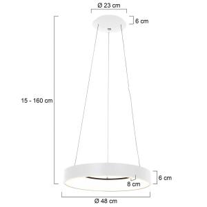 Steinhauer Lámpara colgante LED Ringlede, Ø 48 cm blanco