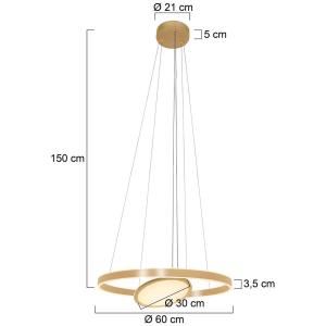 Steinhauer Lámpara colgante LED Ringlux 3 luces Ø 60 cm oro…