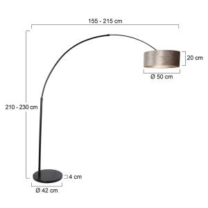 Steinhauer Lámpara de pie de arco Sparkled Light negro/plat…
