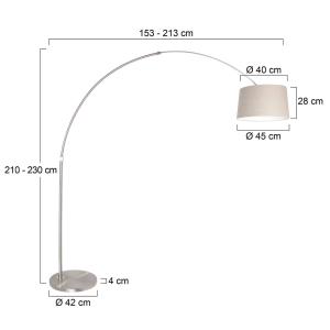 Steinhauer Lámpara de pie de arco Sparkled Light plata/barr…