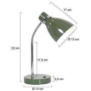 Steinhauer Lámpara de mesa Spring, brazo ajustable, verde