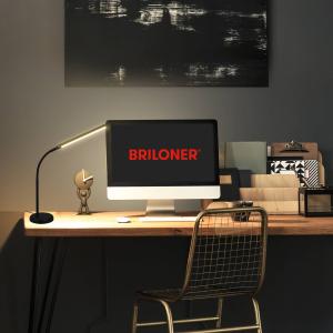 Briloner Pivaz lámpara de mesa LED, regulador táctil, negro…