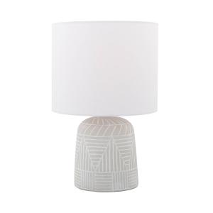 Lindby Thalassia lámpara de mesa cerámica/lino Ø26cm
