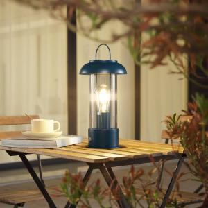 Lámpara de sobremesa recargable Lindby Yvette, azul, IP44,…