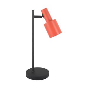 Lámpara de mesa Lindby Ovelia, naranja/negro