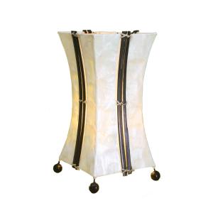 Woru Lámpara de mesa Milla, Capiz y Bambú, altura 30 cm