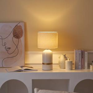 Pauleen Glowing Soul lámpara mesa, tela y cerámica