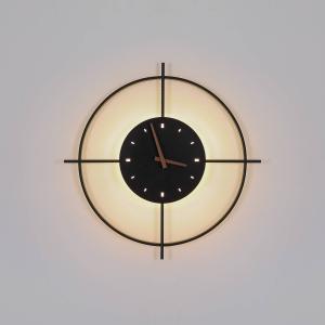 Globo Aplique LED Sussy con reloj, negro, Ø 50 cm