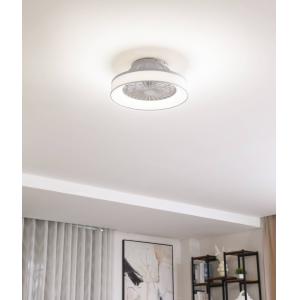 Lindby LED ventilador de techo Mace, blanco, silencioso, CCT