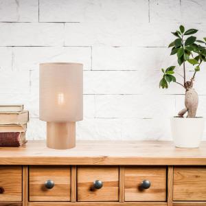 Envostar Asolita lámpara de mesa base de madera pantalla be…