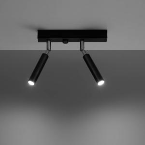 Euluna Nicanor downlight de techo negro/cromo 2 luces